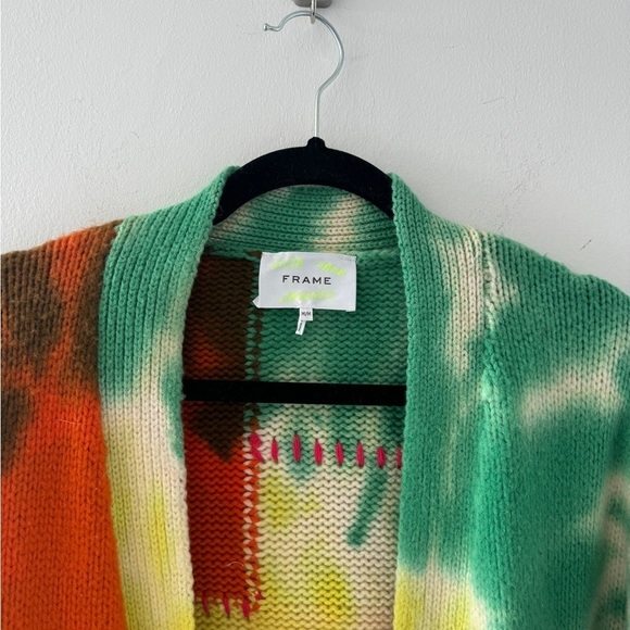 FRAME x Julia Sarr Jamoios Tie Dye Cashmere Cardigan M - Picture 10 of 13